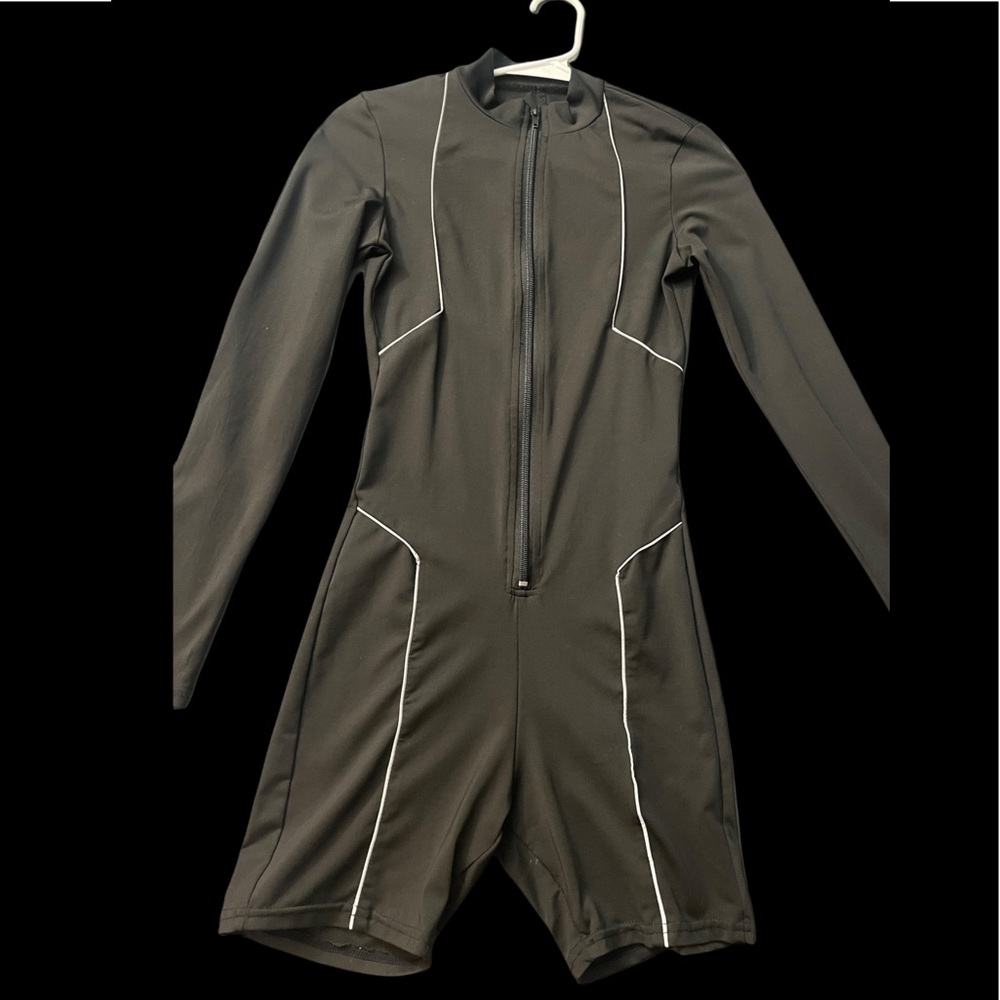 Black one piece.